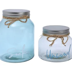 Coastal Laundry Storage Glass Jar