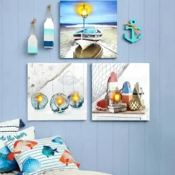 Coastal Lighted Canvas Wall Art - Buoys, Candle, or Coastal