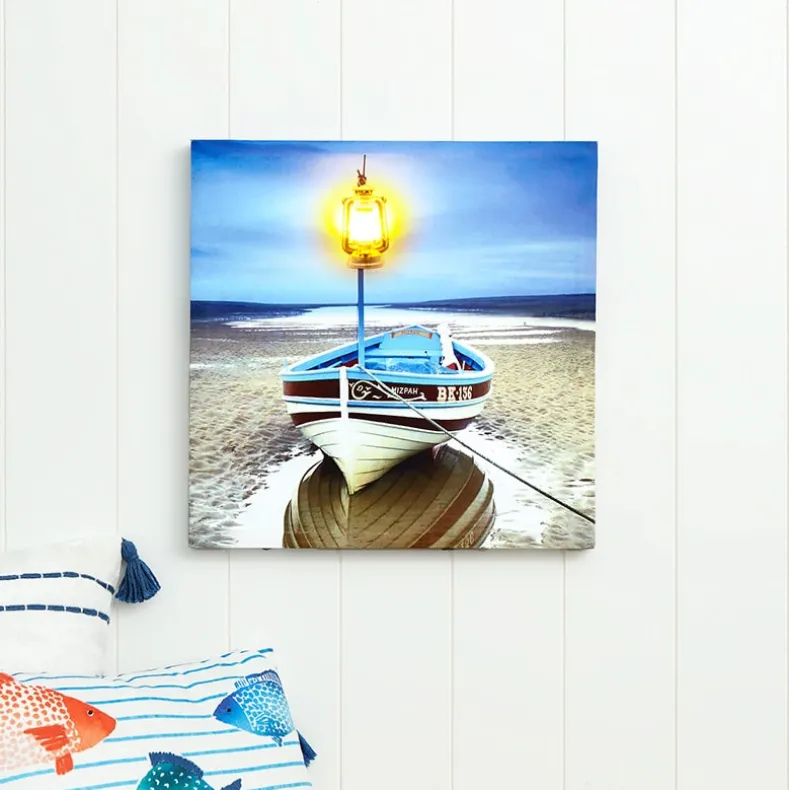 Coastal Lighted Canvas Wall Art - Buoys, Candle, or Coastal