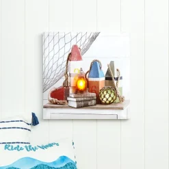 Coastal Lighted Canvas Wall Art - Buoys, Candle, or Coastal