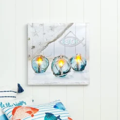Coastal Lighted Canvas Wall Art - Buoys, Candle, or Coastal