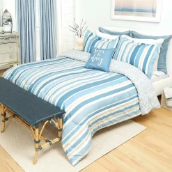 Coastal Stripe Full/Queen or King Comforter Set, Decorative Pillow