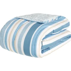 Coastal Stripe Full/Queen or King Comforter Set, Decorative Pillow