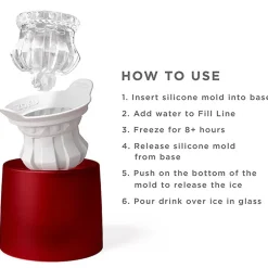 Cocktail Glass and Crown Ice Mold Gift Set