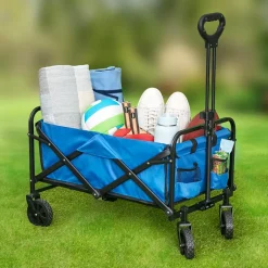 Collapsible Folding Wagon - Large Compartment and 2 Mesh Pockets