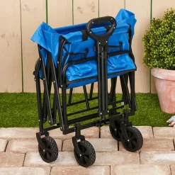 Collapsible Folding Wagon - Large Compartment and 2 Mesh Pockets