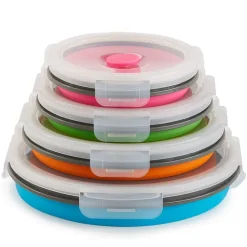 Collapsible Locking Lid Food Storage Round 8-Pc.