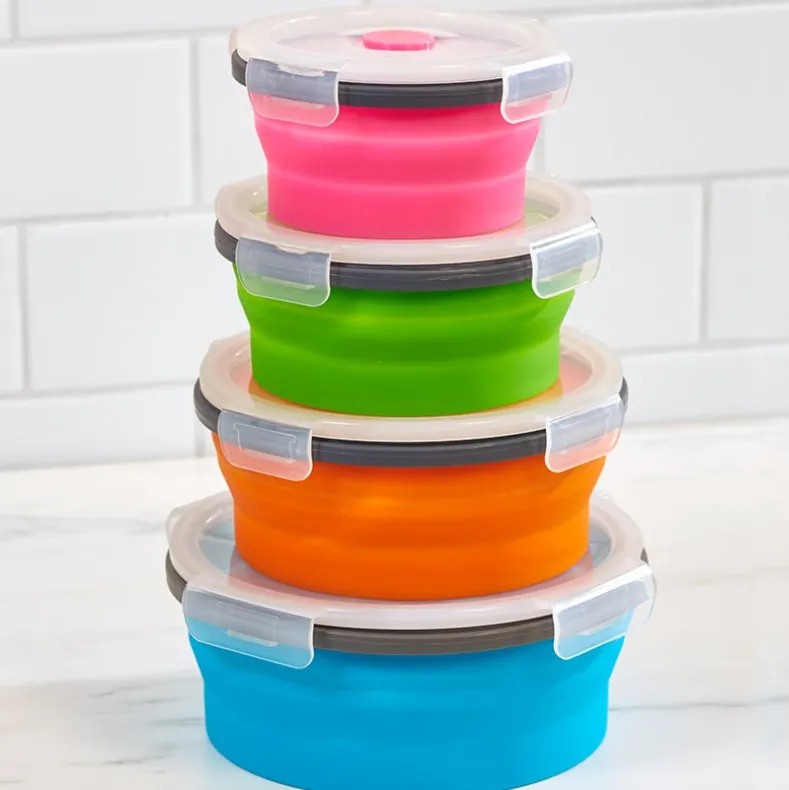 Collapsible Locking Lid Food Storage Round 8-Pc.