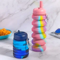 Collapsible Silicone Water Bottle - 17oz. - Outdoor, Hydration, Travel