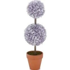 Colorful Faux Boxwood Collection Potted Topiaries
