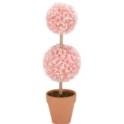 Colorful Faux Boxwood Collection Potted Topiaries