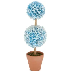 Colorful Faux Boxwood Collection Potted Topiaries
