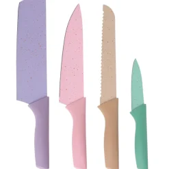 Colorful Kitchen Knife, Peeler, Scissors in Stainless Steel - Set of 6