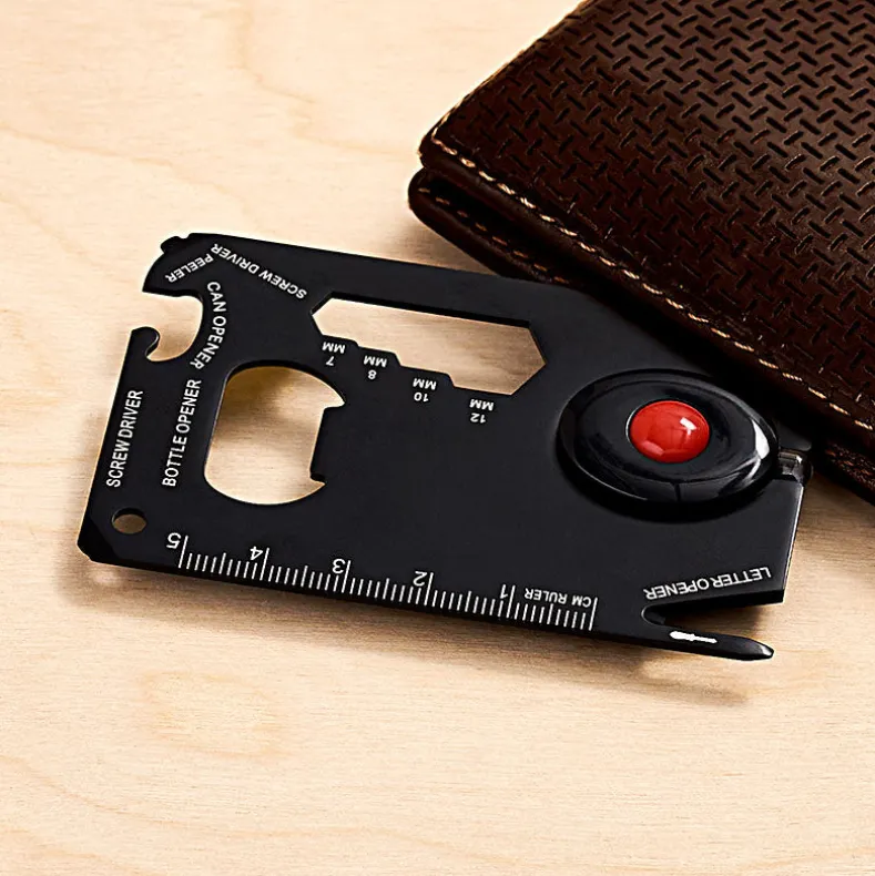 Compact LED Multifunction Stainless Steel 12 in 1 Tool