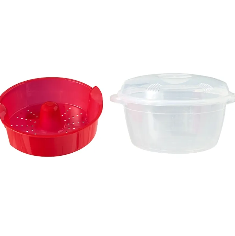 Compact Microwave Rice Cooker or Vegetable Steamer with Lid