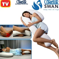 Contour® Comfort Swan Body Pillow Cozy Support for Side Sleepers