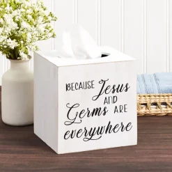 Country Bathroom Accents Tissue Box Cover or Wall Sign