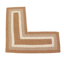 Country Braided Tan Corner Rug 5'8