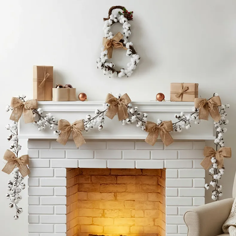 Country Cotton Boll Decor