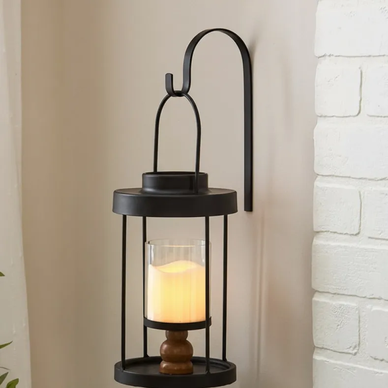 Country Sconce Lantern With LED Candle