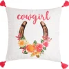 Cowgirl Embroidered Decorative Pillow