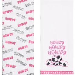 Cowgirl Themed Embroidered Kitchen Towels, Set of 2