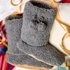 Cozy Sherpa Snuggle Socks Gray Small/Medium