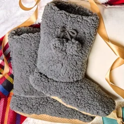 Cozy Sherpa Snuggle Socks Gray Small/Medium