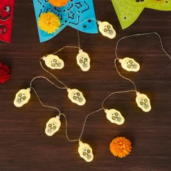 Day of the Dead Sugar Skull String Lights - Battery Operated