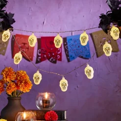 Day of the Dead Sugar Skull String Lights - Battery Operated
