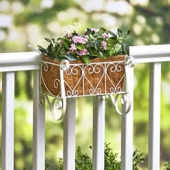 Decorative Fence and Rail Planters for Outdoor Flowers
