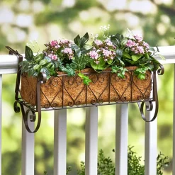 Decorative Fence and Rail Planters for Outdoor Flowers