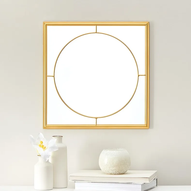 Decorative Flower or Oval Metal Mirrors - Black or Gold