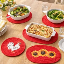 Decorative Kitchen Fabric Trivets - Set of 3
