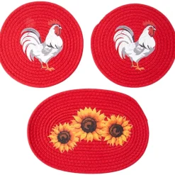 Decorative Kitchen Fabric Trivets - Set of 3