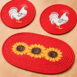 Decorative Kitchen Fabric Trivets - Set of 3