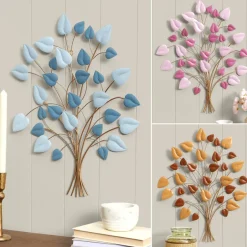 Decorative Metal Wall Tree Décor - Blue/Green, Copper, or Mauve