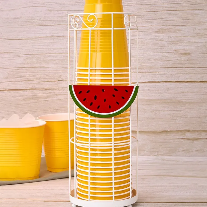 Decorative Plastic Cup Holder with Interchangeable Icons