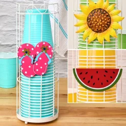 Decorative Plastic Cup Holder with Interchangeable Icons