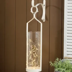 Decorative Wall Sconce With Fairy Lights - Black, Rustic Copper, or White