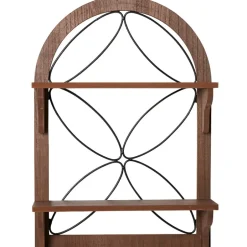 Decorative Wood-Like Console Table or Matching Shelf with Metal Scroll