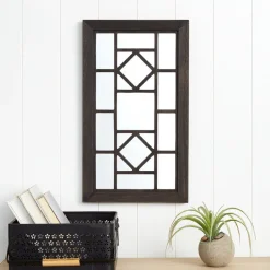 Decorative Wood Rectangular Black Framed Mirror