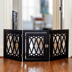 Diamond-Cut Design Pet Gate with Door