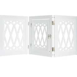 Diamond-Cut Design Pet Gate with Door