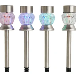 Diamond Solar Color-Changing Stakes - Set of 4
