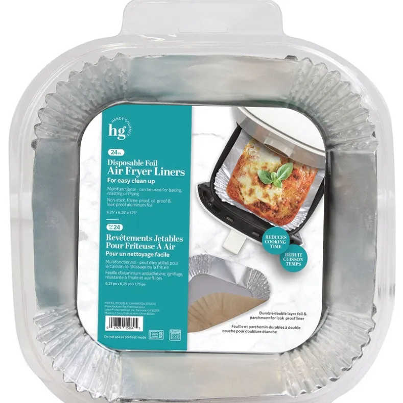 Disposable Foil Air Fryer Liners - Set of 24 - Square or Round