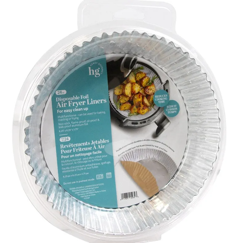 Disposable Foil Air Fryer Liners - Set of 24 - Square or Round