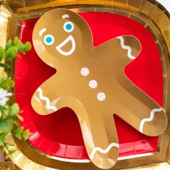 Disposible Gingerbread Men Dessert Plates or Peppermint Napkin Set