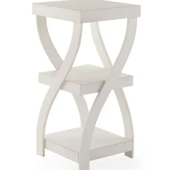 Distressed Twisted Wood Accent Table
