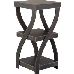 Distressed Twisted Wood Accent Table
